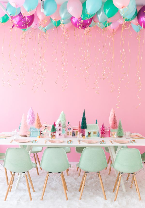 A table with Christmas decor
