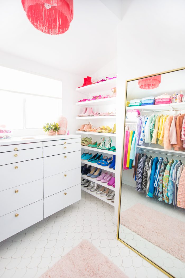 Clothes in a closet