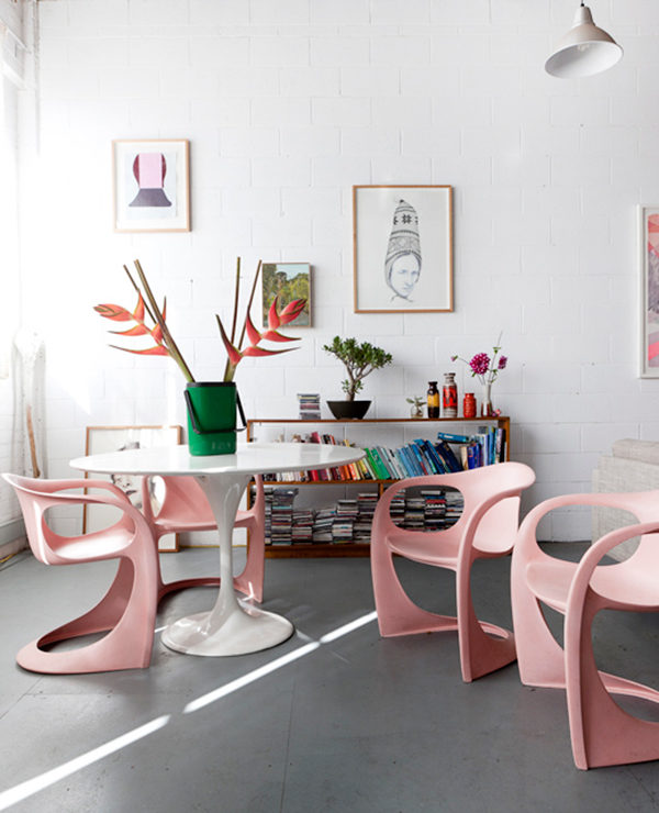 A room filled with furniture and a table