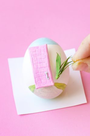 An egg with a door on it