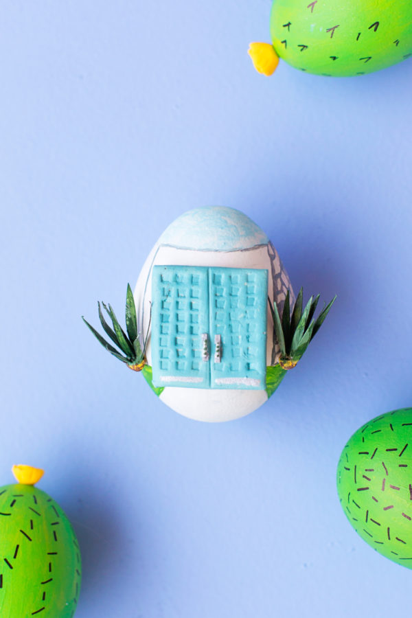 Easter egg with a door on it