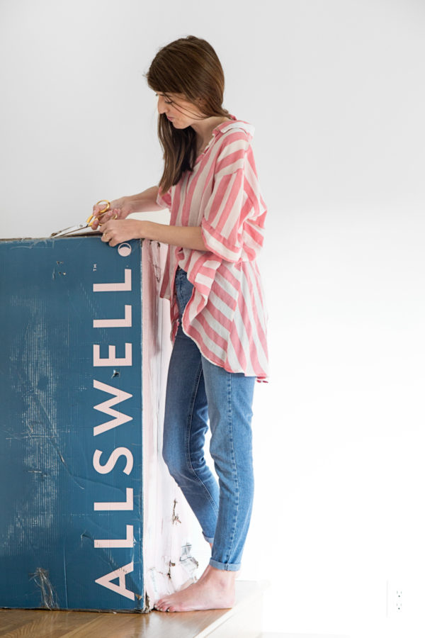 A person holding a box
