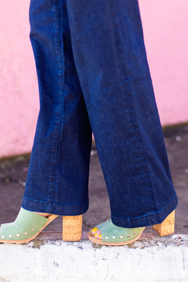 Someone wearing jeans and heels