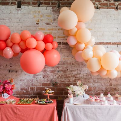 Our Royal Wedding Viewing Party! Pink tables with balloons