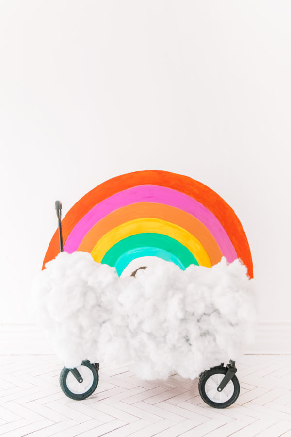 Rainbow with cotton below it
