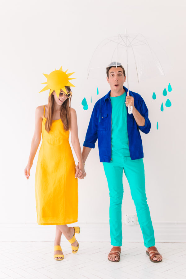 People dressed as the sun and rain