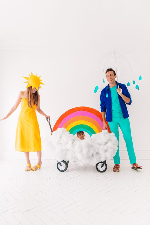 People dressed as weather