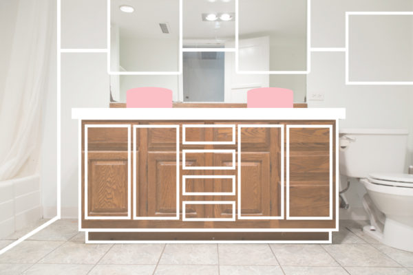 Wooden bathroom vanity