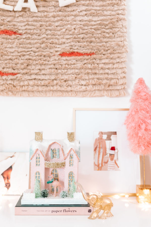 Pink and red Christmas decorations