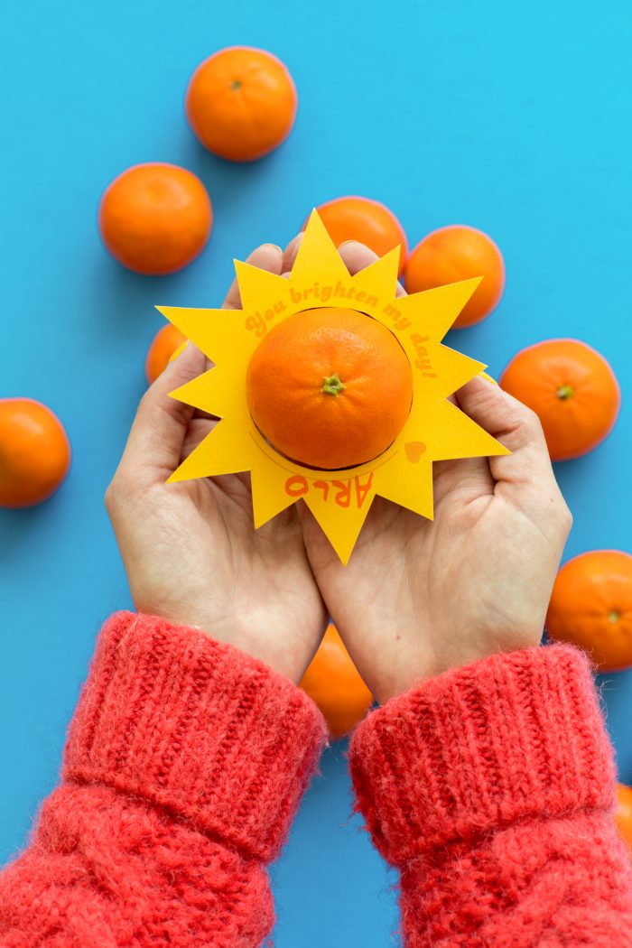 Mandarin Orange Valentine DIY Printable Outer Space Valentines for Toddlers
