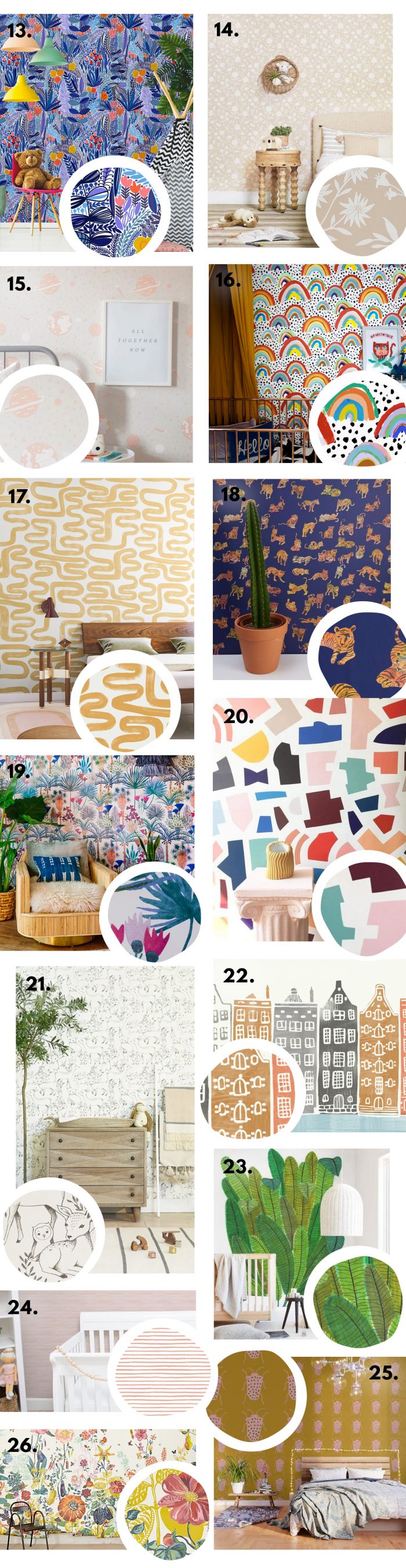 Bold Colorful Wallpaper for Kids Rooms