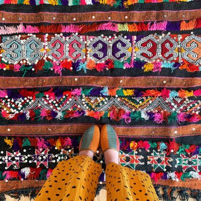 Rugs I Didn't Buy, So You Should Vol. 5 black and rainbow vintage moroccan rug
