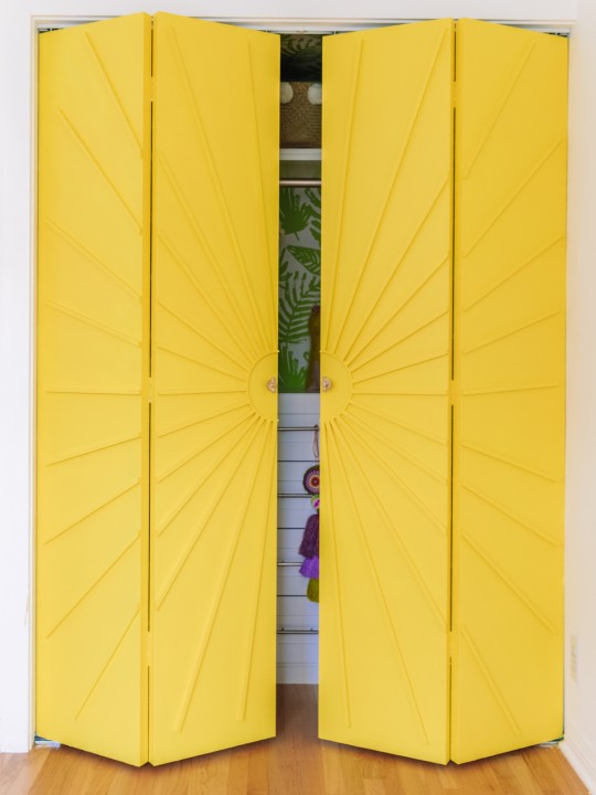 Yellow closet doors