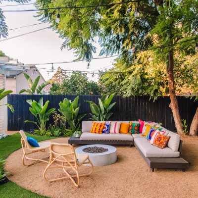 The Mindwelling: Our Colorful California Backyard Reveal Bright Modern California Outdoor Seating Area