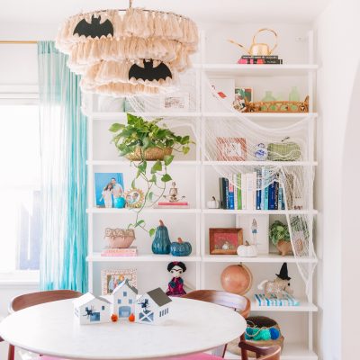 Ideas for At Home Halloween Celebrations Halloween Shelf Decor