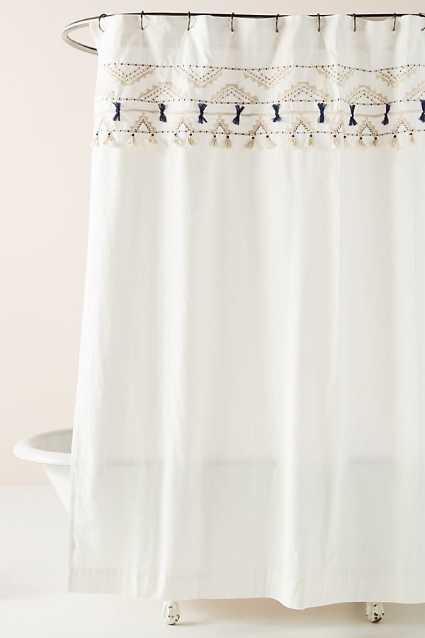 macrame shower curtain