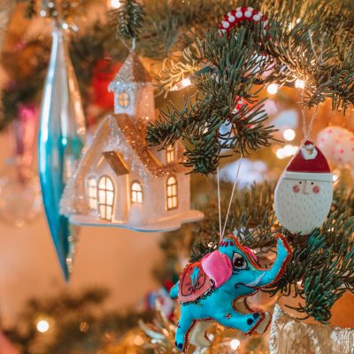 My Favorite Ornament Exchange & Tradition Ideas Colorful Christmas Tree Decor