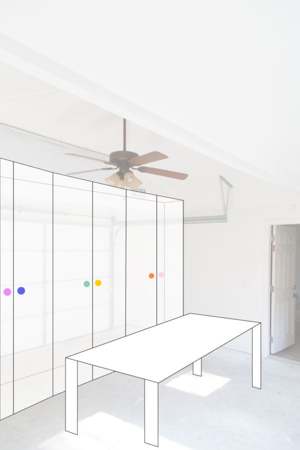 A room with a design implemented