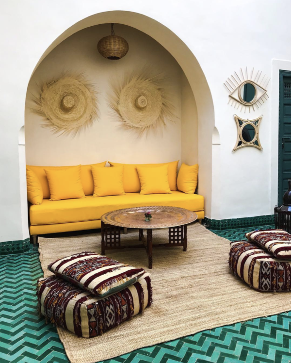 built in outdoor seating