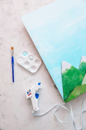 The corner of a painting