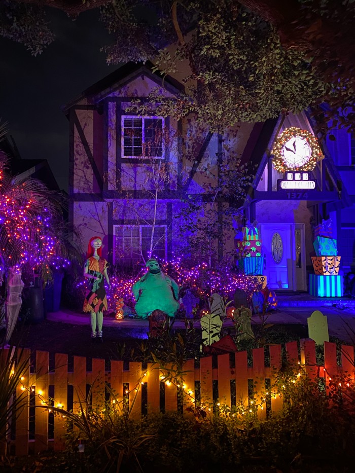 Haunted Mansion Holiday decorations on a house