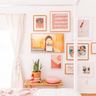 How To Frame Art at Any Budget Pink Gallery Wall