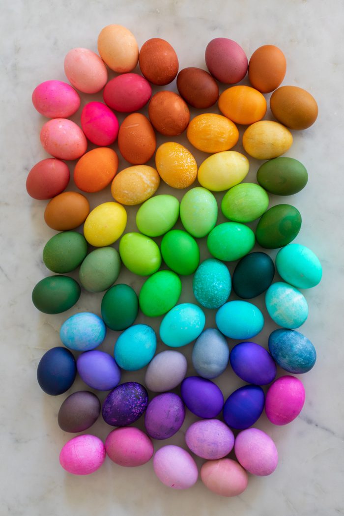 Rainbow colored eggs