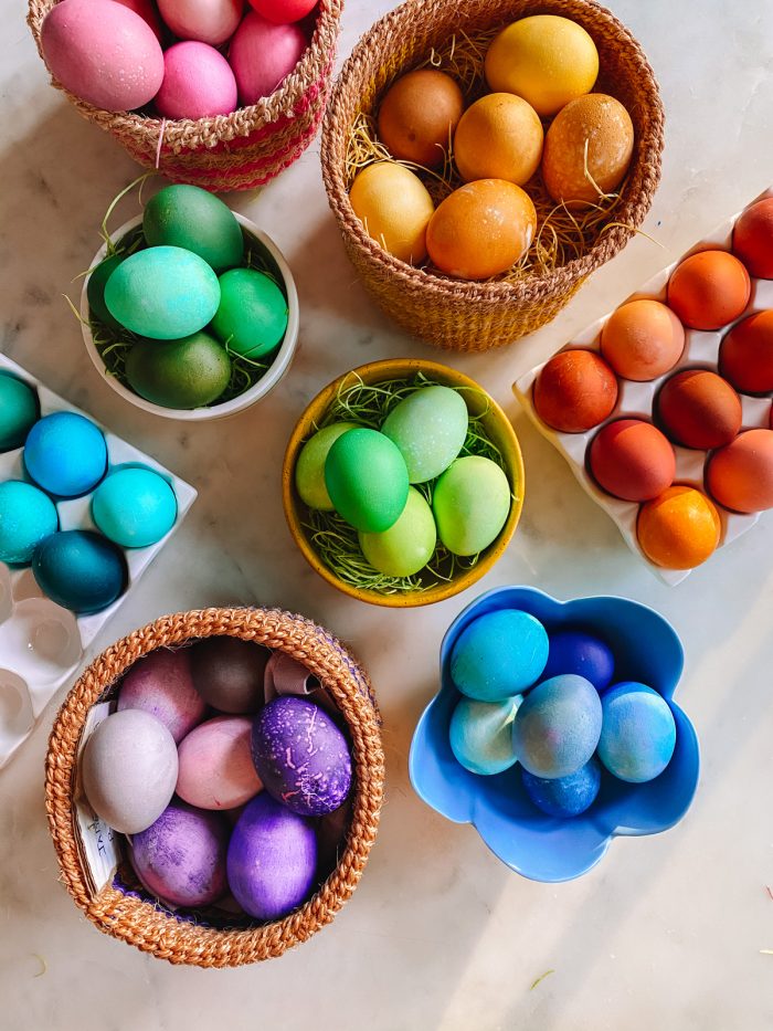 Rainbow colored eggs
