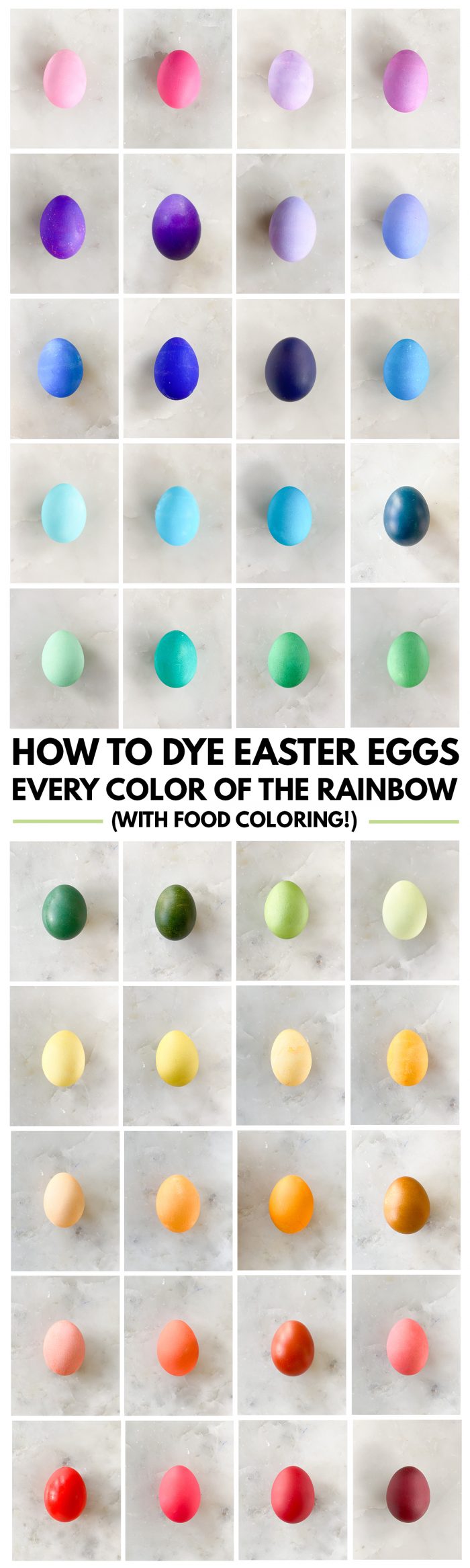 Eggs colored in different shades of green