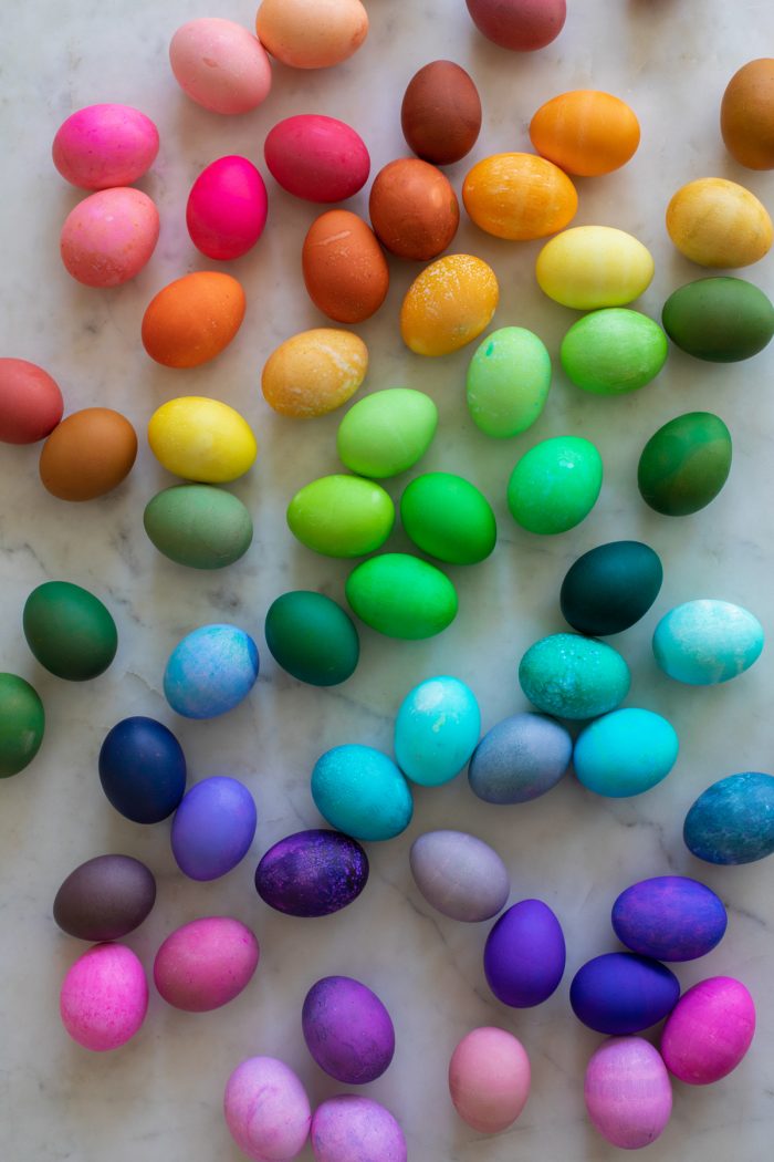 Rainbow colored eggs
