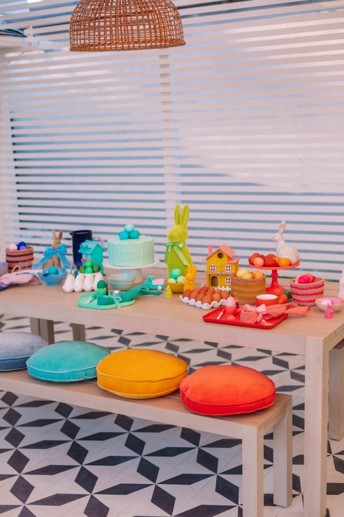 Table with rainbow decorations