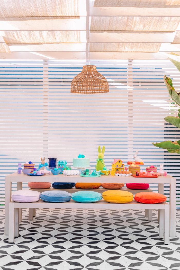 Egg decorating on a table