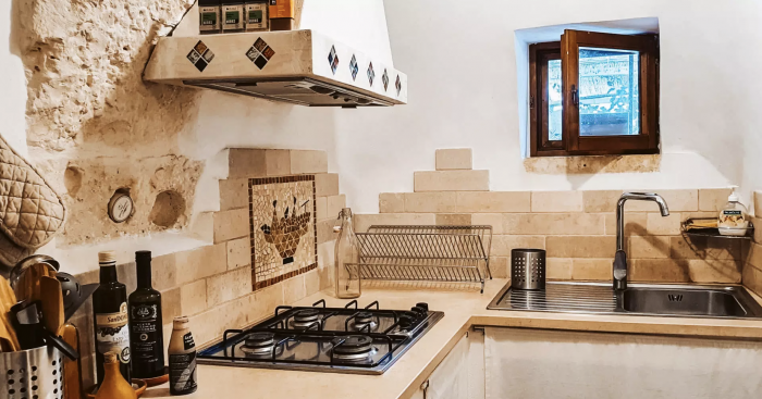 A kitchen with a stove