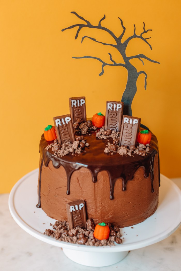Crunch Bar Graveyard Cake