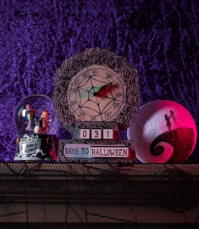 Nightmare Before Christmas Countdown Clock on a mantle