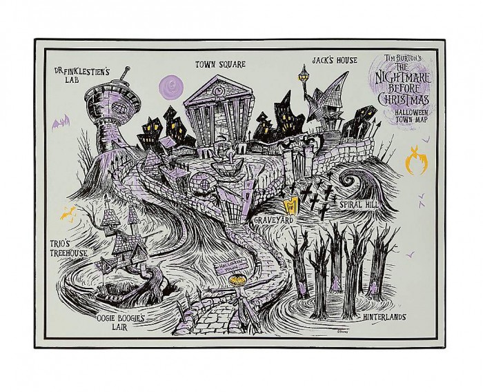Nightmare Before Christmas Halloween Town Map