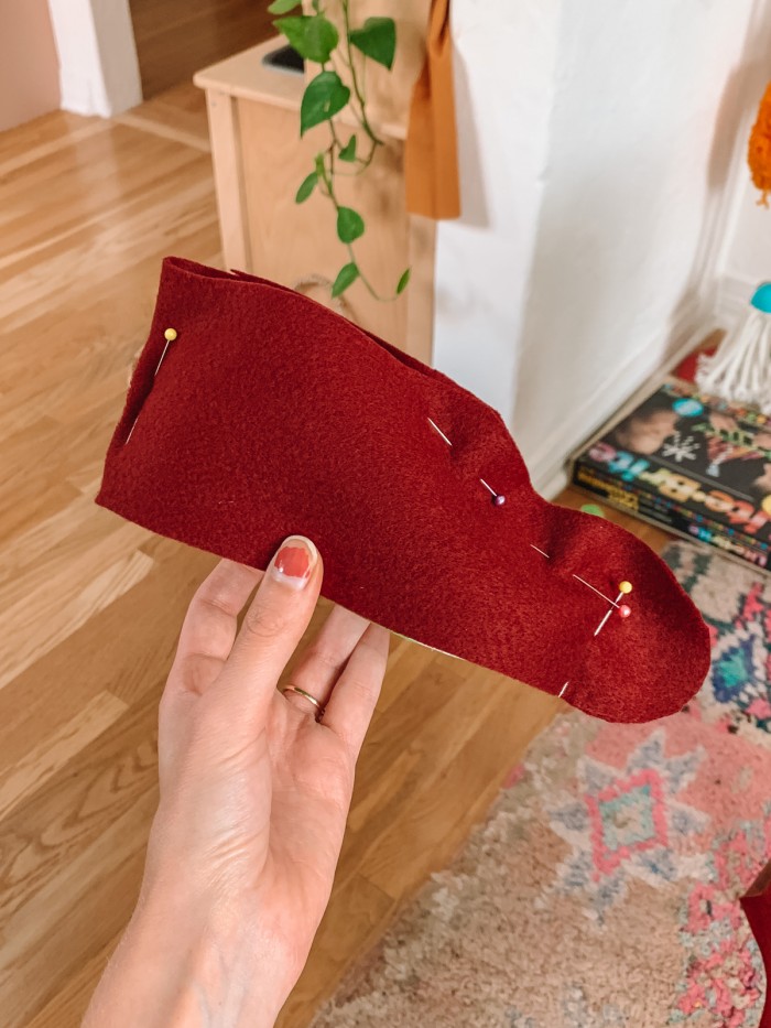 burgundy felt shoe covers for halloween costume