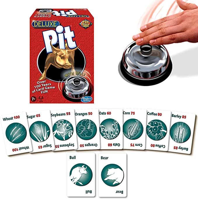 The game pit! Includes a bell and cards!