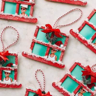 Christmas Window Popsicle Stick Ornament Craft Popsicle Stick Christmas Window Ornaments on Marble