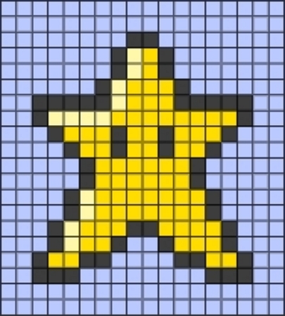 Mario super star pattern perler beads