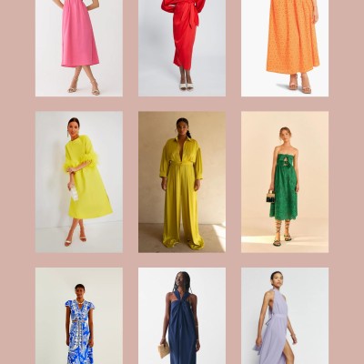 Wedding Guest Dresses In Every Color wedding guest dresses collage