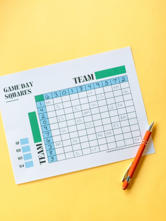 Free Printable Football Squares