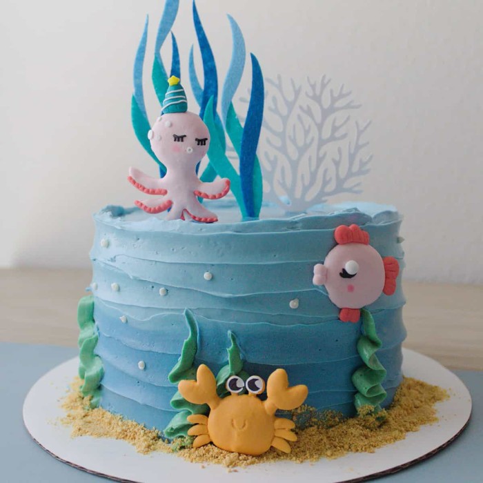 Ocean cake on a platter.