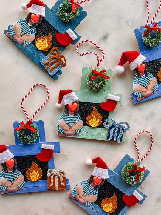 Popsicle Stick Fireplace Ornament
