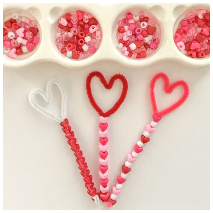 Bead Wands Craft Bead wants with hearts on the end.