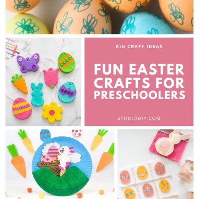 21 Fun Easter Crafts for Preschoolers collage of easter craft ideas for preschoolers