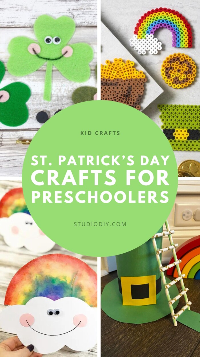 Graphic with St. Patrick's Day crafts