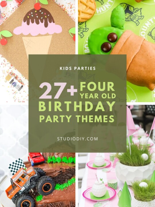 Collage of Four Year Old Birthday Party Ideas