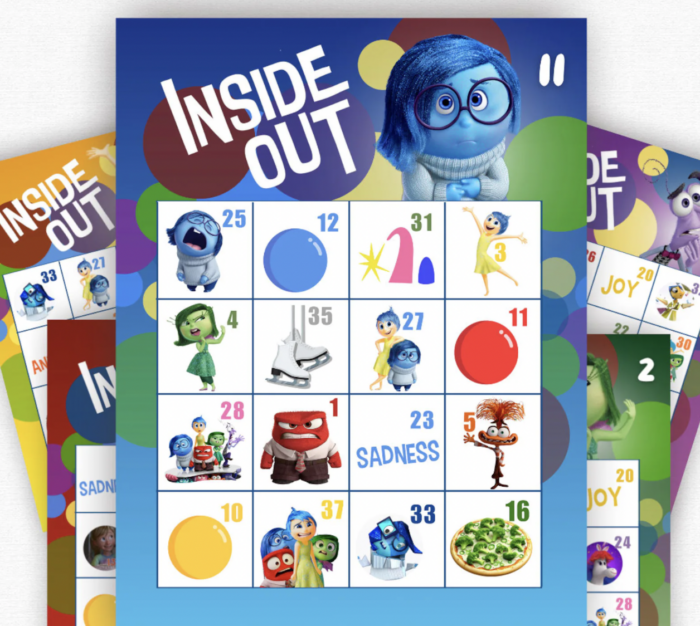 Inside Out Bingo Cards Bingo cards with Inside Out theme.