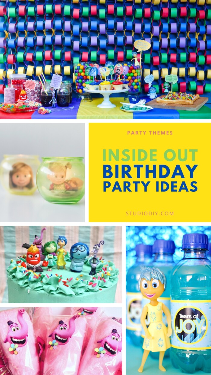 Inside Out Birthday Party Ideas collage